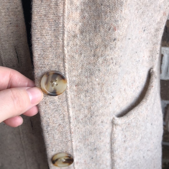 Madewell Donegal Maysfield Beige Merino Wool V Neck Cardigan Sweater - Picture 4 of 8